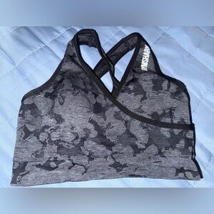 Gymshark Black and Gray Athletic Bra